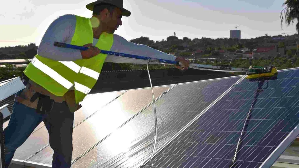 Rooftop solar panel installation on a Lake Macquarie home