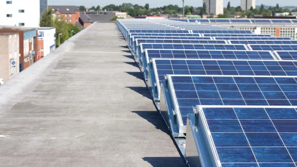 Solar panels generating clean renewable energy in Lake Macquarie